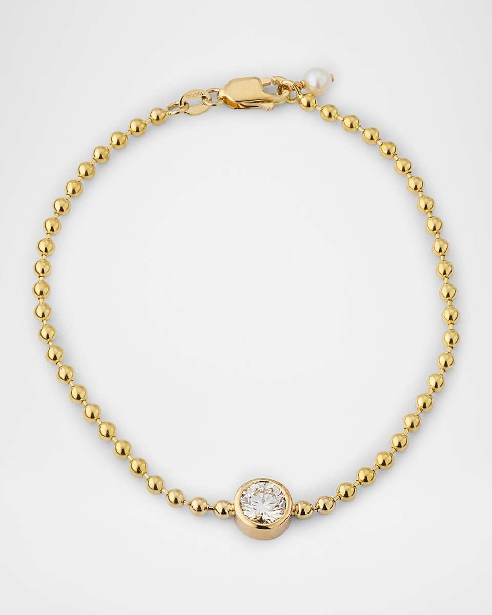 Round Lab Diamond Ball Chain Bracelet